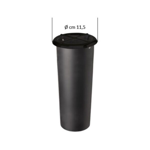 Ricambio in plastica per portafiori con ghiera esterna in finitura nero ceramismalt (cm 24,5 x 9,8 diametro)