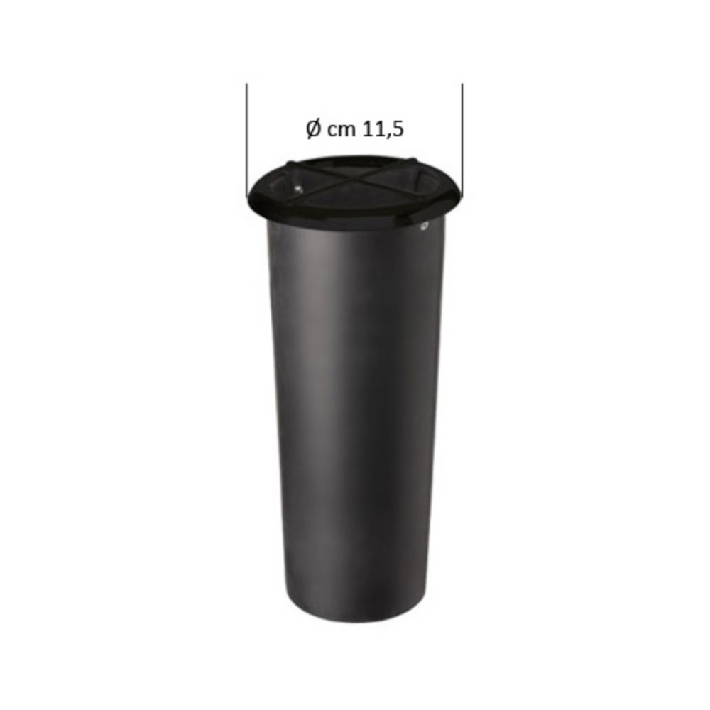 0002376 ricambio in plastica per portafiori con ghiera esterna in finitura nero ceramismalt cm 245 x 98 diam 1000