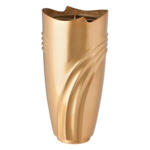Vaso portafiori grande per lapide o monumento cimiteriale – Linea Cista – Bronzo