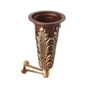 Vaso portafiori in bronzo decorato – Vaso in plastica – Attacco a braccio