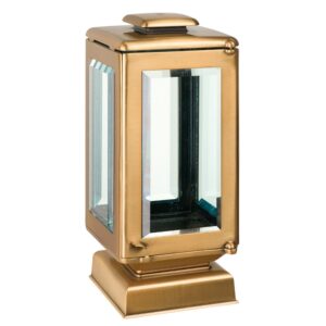 Lampada a cero grande per lapidi con base quadrata – Bronzo