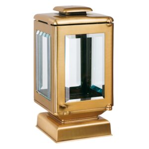 Lampada a cero media per lapidi con base quadrata – Bronzo