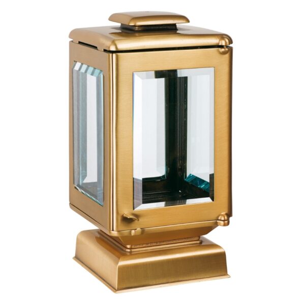 Lampada a cero media per lapidi con base quadrata - Bronzo