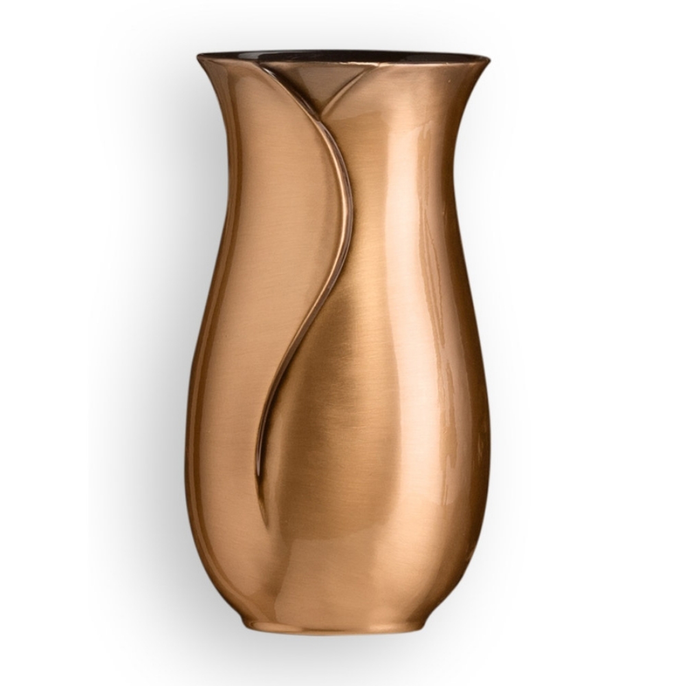 0002752 vaso portafiori per lapide linea apulo bronzo lucido 1000