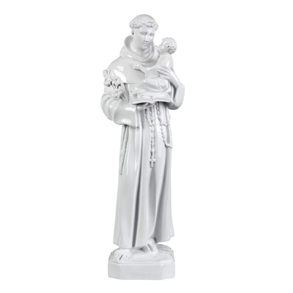 Statua San Antonio da Padova - Polvere di marmo (quarzo spagnolo) - immagine 2