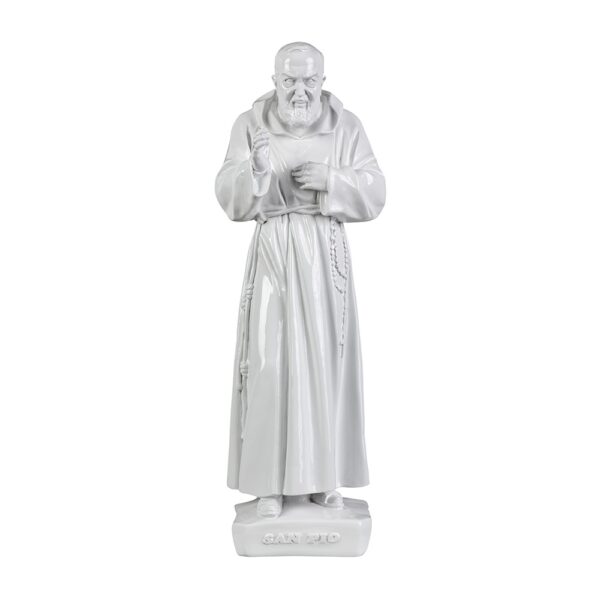 Statua San Pio da Pietralcina - Polvere di marmo (quarzo spagnolo) - immagine 2