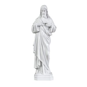 Statua Sacro cuore di Gesù – Polvere di marmo (quarzo spagnolo)