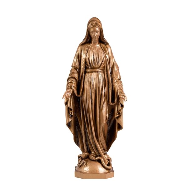 Statua Madonna Immacolata medaglia miracolosa - Polvere di marmo (quarzo spagnolo)