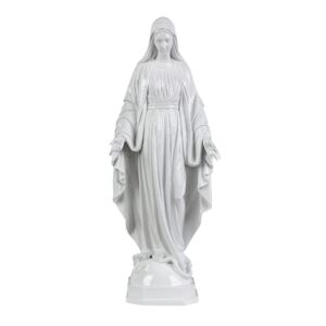 Statua Madonna Immacolata medaglia miracolosa – Polvere di marmo (quarzo spagnolo)