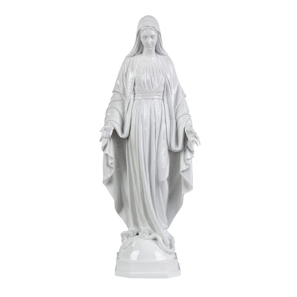 Statua Madonna Immacolata medaglia miracolosa - Polvere di marmo (quarzo spagnolo) - immagine 2