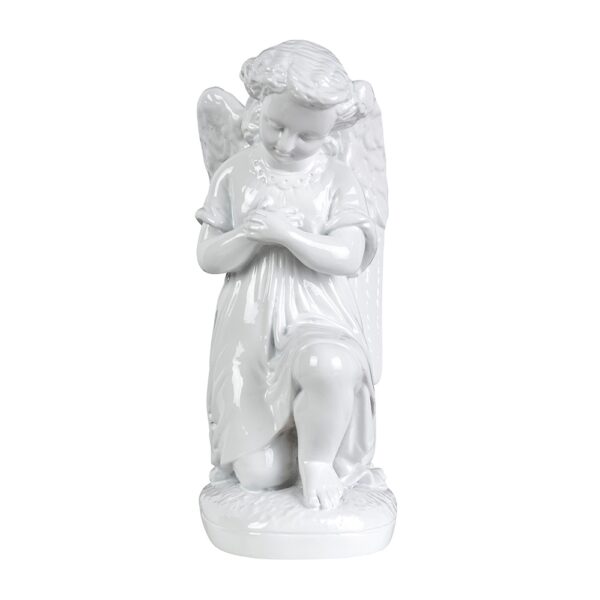 Statua Angelo in preghiera - Polvere di marmo (quarzo spagnolo) - immagine 4