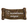 Pergamena commemorativa in bronzo glitter per lapidi - Dedica: Ti ricorderemo sempre