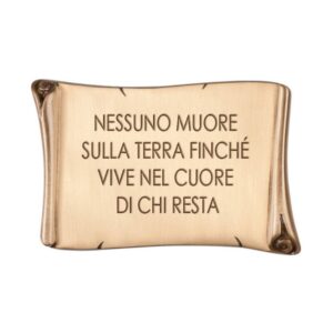 Pergamena commemorativa in bronzo stilizzata per lapidi con incisione personalizzata