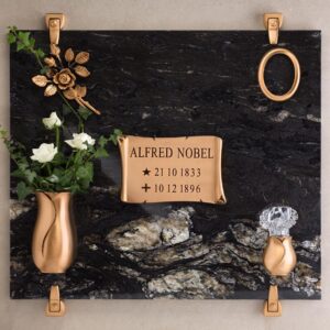 Vaso portafiori per lapide – Linea Apulo – Bronzo Lucido