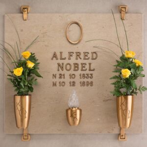 Lampada votiva per lapidi – Linea Pisside – Bronzo decorazione ramo
