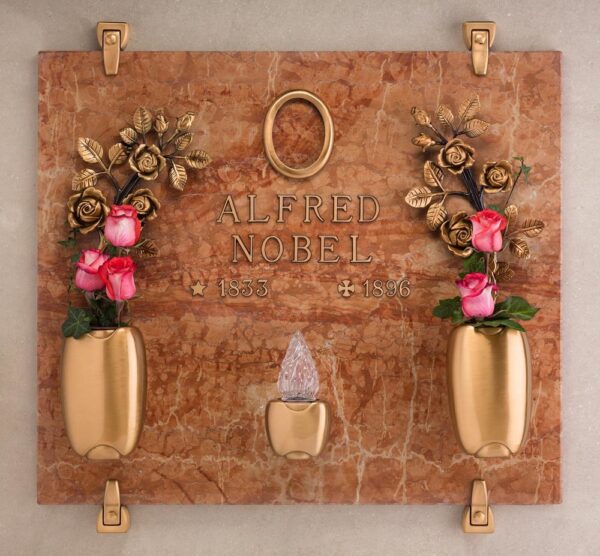 Vaso portafiori per lapide - Linea Olpe - Bronzo - immagine 2
