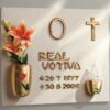 Croce in bronzo per lapidi decorata - Linea Olpe Anturium - immagine 2