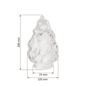 Fiamma vetro – Altezza 20 cm – Diametro attacco 8 cm