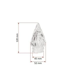 Fiamma vetro – Altezza 11 cm – Diametro attacco 4,5 cm