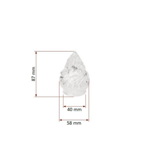 Fiamma vetro - Altezza 8 cm - Diametro attacco 4 cm - immagine 2