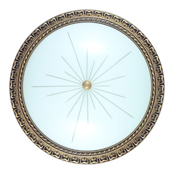 Plafoniera in bronzo - Stile decorato - Diametro 50,6 cm