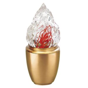Lampada votiva per loculi cinerari e ossari – Linea Pisside – Bronzo