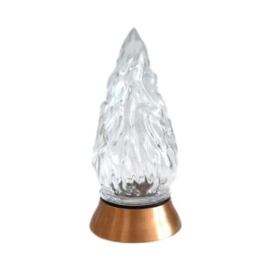 Ghiera in bronzo con fiamma in vetro – Altezza cm 13 – Diametro base cm 6,5