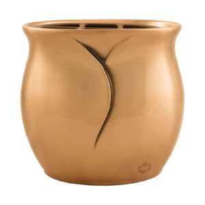 Vaschetta portafiori per lapide – Linea Apulo – Bronzo Lucido