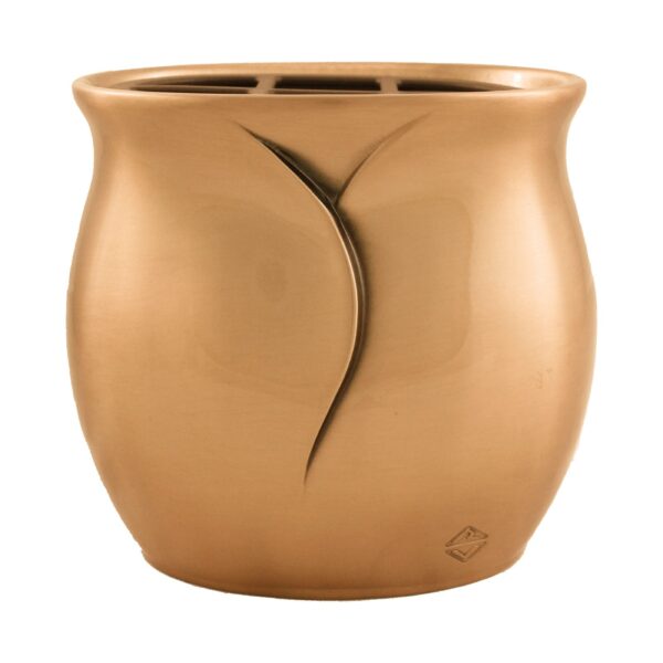 Vaschetta portafiori per lapide - Linea Apulo - Bronzo Lucido