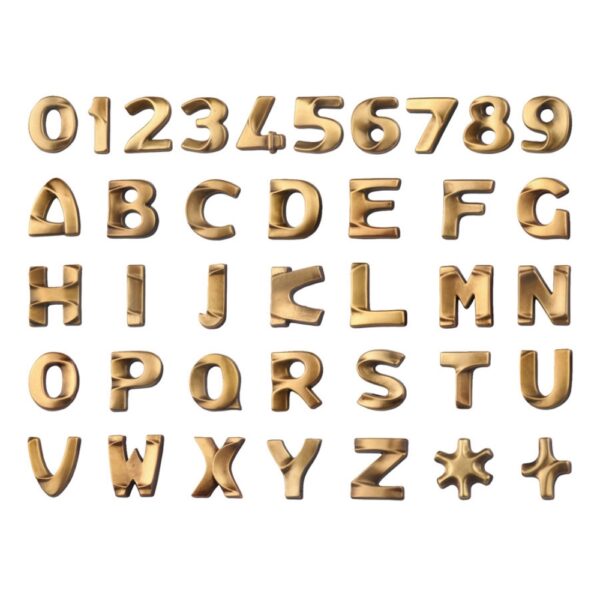 Caratteri in bronzo - Modello Italiano - Finitura Bronzo Lucido (cm 8)