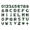 Caratteri in bronzo - Modello Italiano - Finitura Marmo Verde Guatemala (cm 2,5)