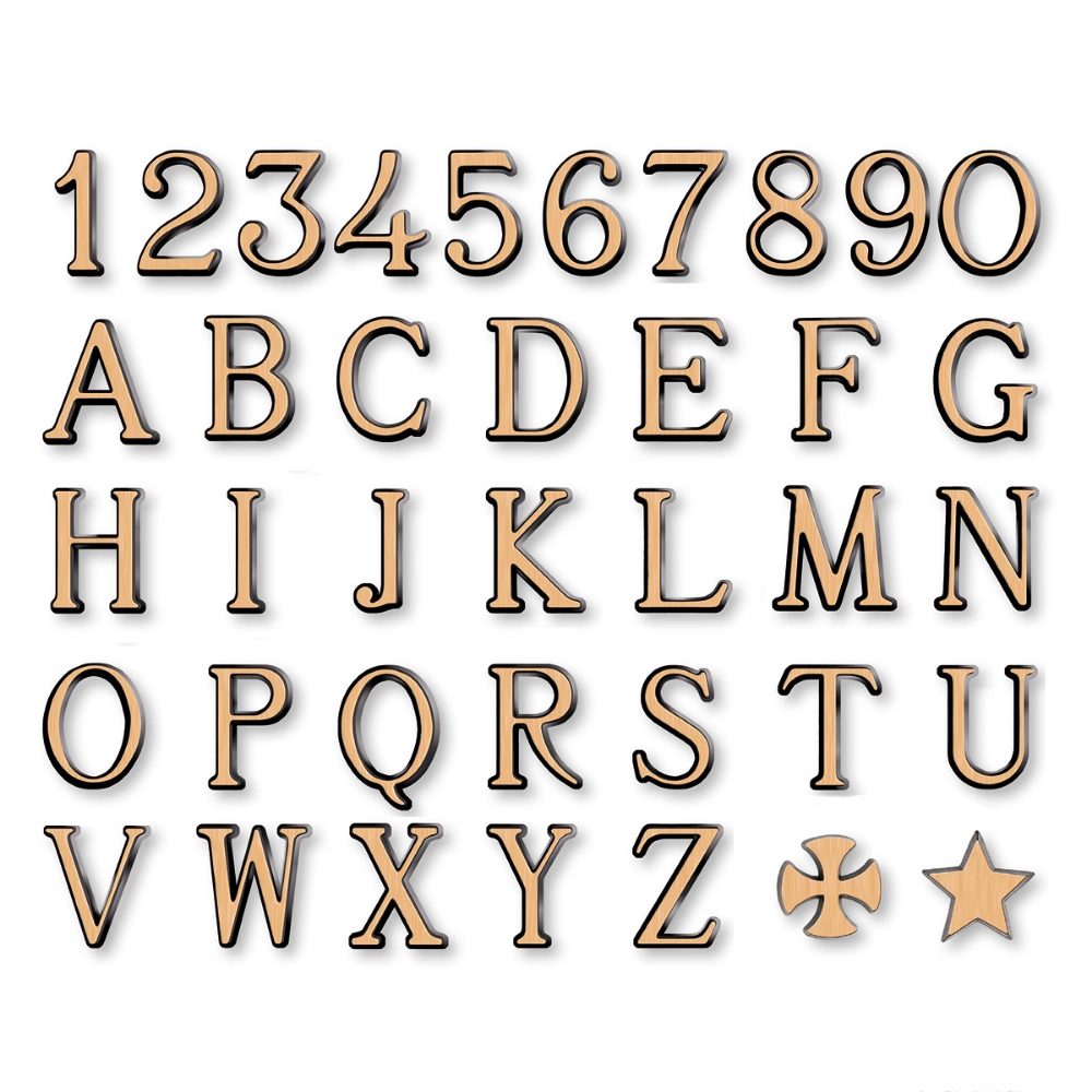 0003536 lettere in bronzo per lapidi finitura bronzo lucido modello romano cm 3 1000