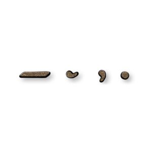 Caratteri in bronzo – Modello Romano – Finitura Bronzo Glitter  – Segni di punteggiatura (cm 3)