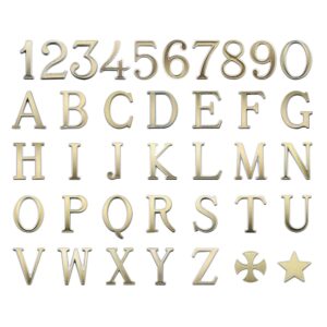 Caratteri in bronzo – Modello Romano – Finitura Bianco e dorato (cm 3)