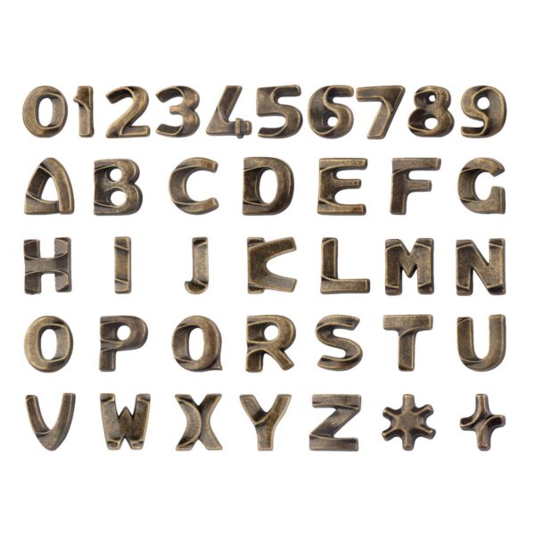 Caratteri in bronzo - Modello Italiano - Finitura Bronzo Glitter (cm 3)
