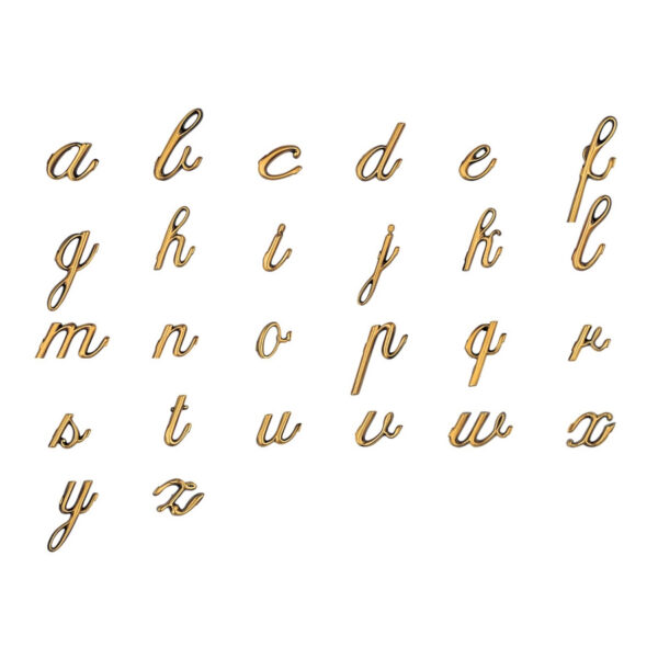 Lettere in bronzo per lapidi - Finitura Bronzo Lucido - Modello Corsivo Palatino (Lettere minuscole da avvitare - cm 3)