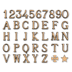 CASELLARIO – Caratteri in bronzo – Modello Romano – Finitura Bronzo Lucido (cm 2,5)