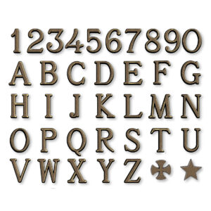 CASELLARIO – Caratteri in bronzo – Modello Romano – Finitura Bronzo Glitter (cm 5)