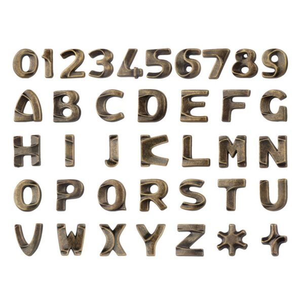 CASELLARIO - Caratteri in bronzo - Modello Italiano - Finitura Bronzo Glitter (cm 8)