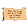 Pergamena commemorativa in bronzo per lapidi con due cornici portafoto ovali e incisione. Dedica personalizzata - immagine 5