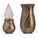 Coppia Vaso Lampada Apulo Bronzo Glitter